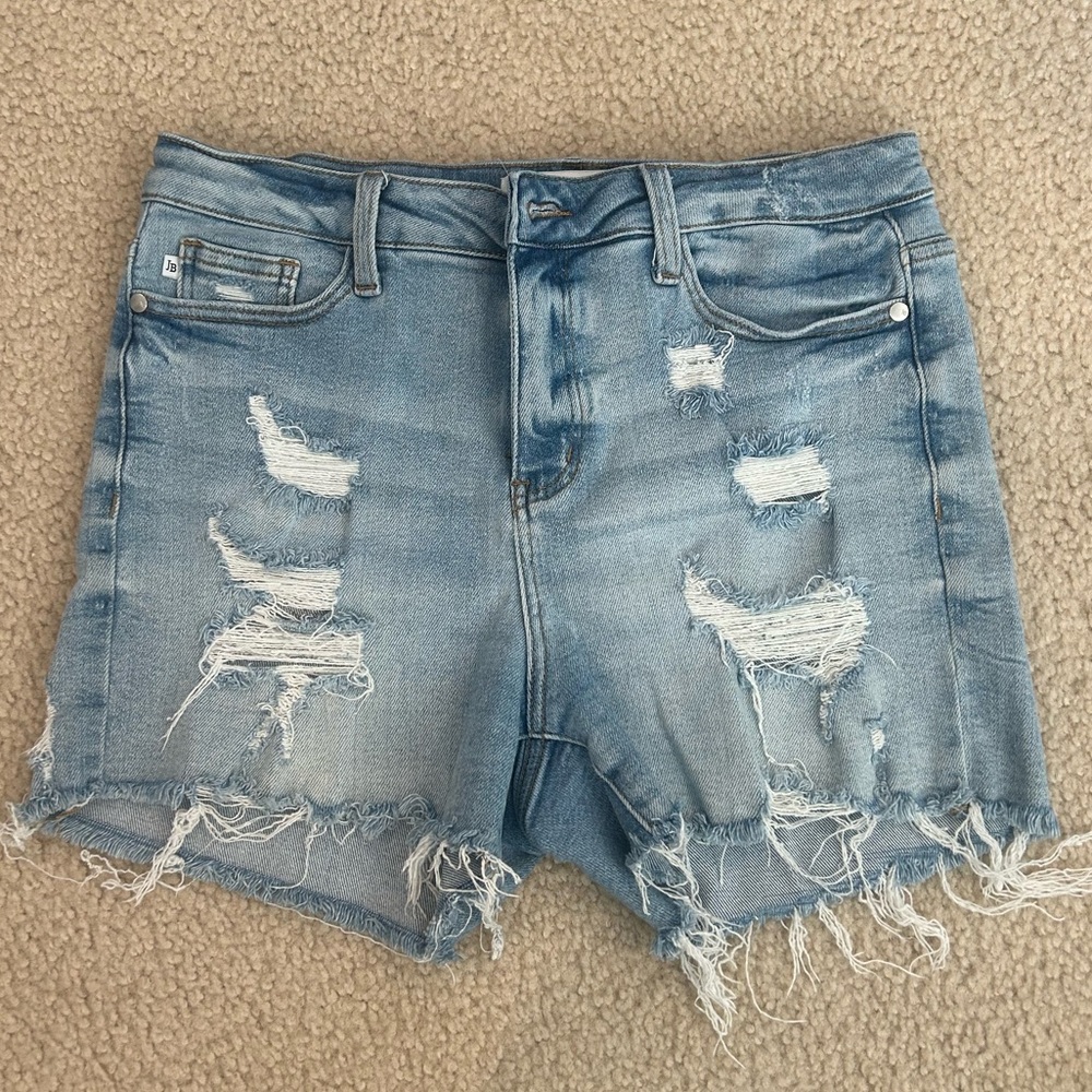 Judy Blue Light Blue Distressed Jean Shorts